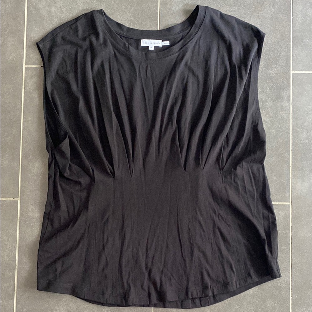 Good‎ American black knit dolman sleeve tank tunic top women’s size 5 medium